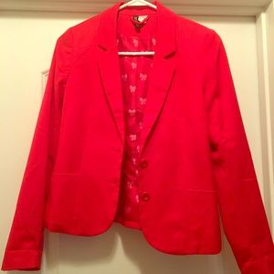 Bright Red Slim-fit Blazer